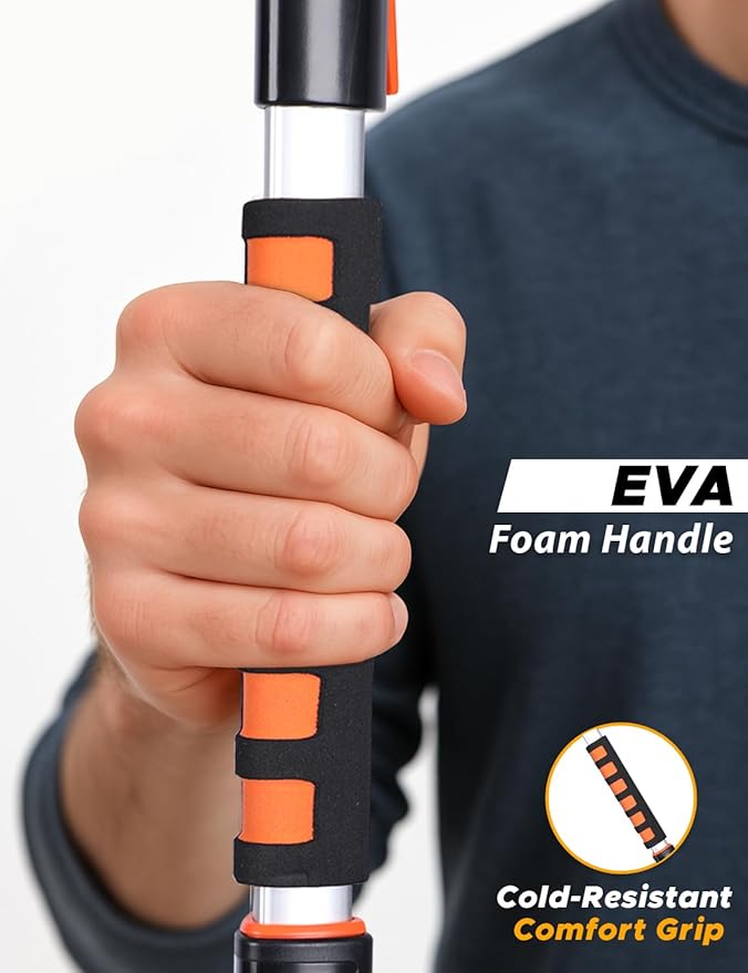 EcoNour 53″ 3 in 1 Extendable Snow Brush with Ice Scraper for Car Windshield | 360° Pivoting Long Snow Brush for SUV, Truck, and Car | Winter Car Accessories