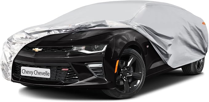 Waterproof Car Cover for Chevrolet Chevy Chevelle, 5 Layers Compatible with Chevrolet Chevy Chevelle All Weather, Snowproof Windproof Rain Ice Sun UV Protection