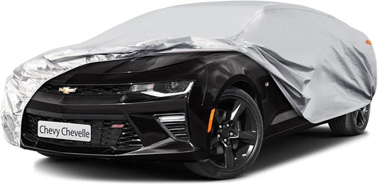 Waterproof Car Cover for Chevrolet Chevy Chevelle, 5 Layers Compatible with Chevrolet Chevy Chevelle All Weather, Snowproof Windproof Rain Ice Sun UV Protection