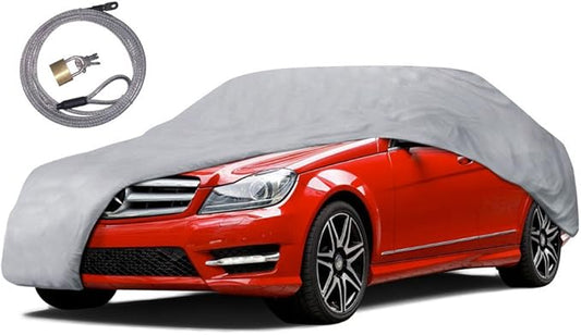 MotorTrend Universal Fit Car Cover (X-Large) - All-Weather Protection for Cars, Trucks & SUVs, Waterproof UV Resistant Scratch-Proof Durable, Vehicle Cover for Indoor Outdoor - Fits Up To 210" Length