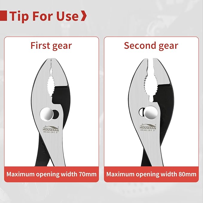 8-In and 10-In 2 PCS Slip Joint Pliers, Small Pliers with Non Slip Handle, High Carbon Steel, 8 Inch Grip Pliers for Tightening, Loosening and Gripping Nuts and Bolts