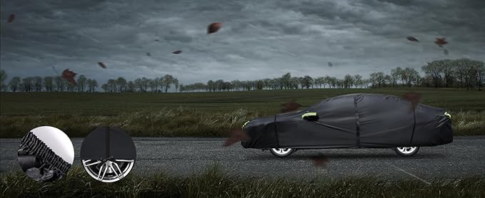 Car Cover Custom Fit for Honda Accord 2001-2025,Toyota Camry 1996-2025,6 Layers Truck Cover Waterproof All Weather for Automobiles,Outdoor Full Exterior Cover,Rain, Sun, Wind Protection,Black