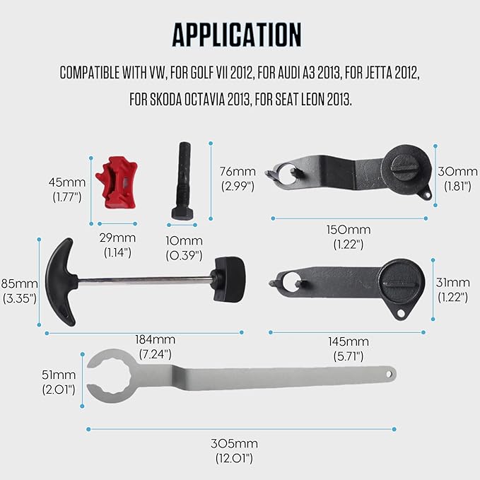 Engine Camshaft Tool Set, 6PCS Timing Belt Tool Kit for VAG EA211 1.0L 1.2L 1.4L 1.6L FSI TSI TFSI Petrol Engine Compatible with VW Audi A3 /Golf 7/New Jetta/Skoda/Santana/LaVida