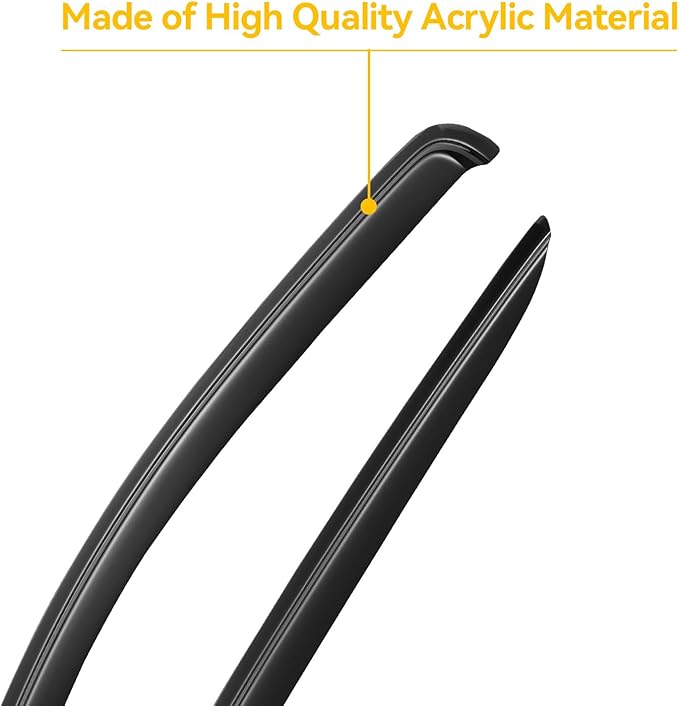 Window Rain Guards Visors for 2002-2008 Dodge Ram 1500 Regular Cab, Out-Channel Window Vent Wind Deflectors Shades for 2003-2009 Ram 2500 3500 Standard Cab