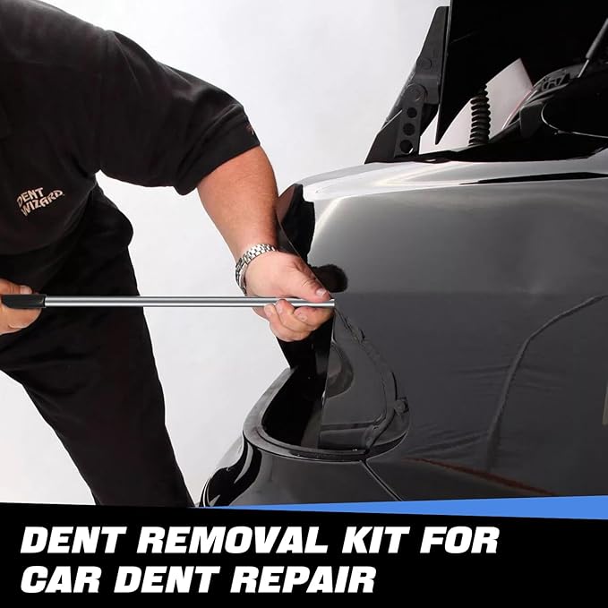 Paintless Dent Removal Rods Kit,1 PCS Paintless Dent Repair Rods and 22 PCS Tips,Auto Body Dent Removal Tools,Car Dent Repair Rods Kit for Auto Dent Removal, Minor Dents, Door Dings