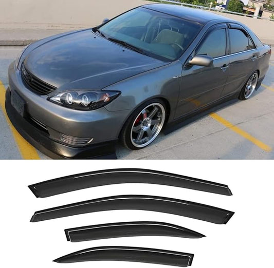 94236 Side Window Wind Deflector,4pcs Outside Mount Tape-On Nice Sun Rain Guards Set,Window Visor fit for 2002-2006 Toyota Camry