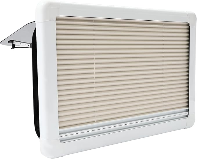 RV Push Out Window, 75x50cm/ 29.5x19.69In Tempered Glass U-V Resistant RV Exit Window W/Window Screen & Support Rod, RV Window Replacement for Campers, Caravan, Trailer