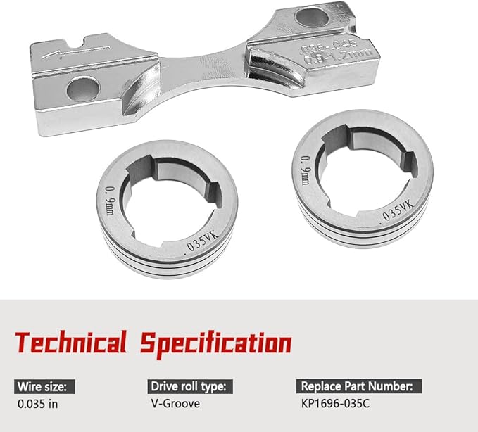 KP1696-035C Drive Roll Kit .035" V-Groove Fit for Lincoln 216 255XT 350MP MIG Welder for 25M LF-72 LN-15 LN-25 PRO Dual Power Wire Feeder for Flux Core