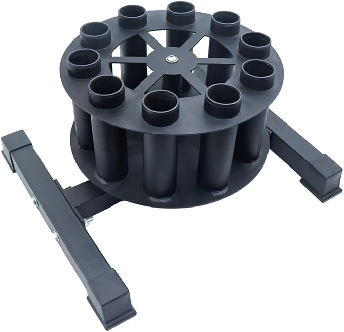 Barbell Holder Vertical Rotatable Barbell Rack Stand Holds 10 Bars Home Gym Barbell Storage Fit 2-Inch Olympic Bars, Curl Bars, Triceps Bars (huaban)