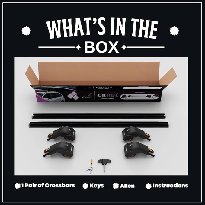 ERKUL Heavy Duty Roof Rack Cross Bars for Volvo XC90 2016-2026 | Upgraded 220 lbs Aero Aluminum Crossbars with Smart Clamp System | Compatible with Flush Rails - Black