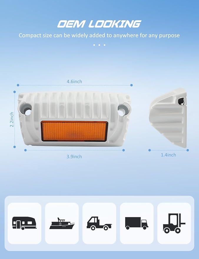 Chelhead RV Led Exterior Lights, Yellow 800lm Waterproof RV Porch Flood Lights 12V Exterior Light Fixture Compatible with RVs, Traliers, Campers