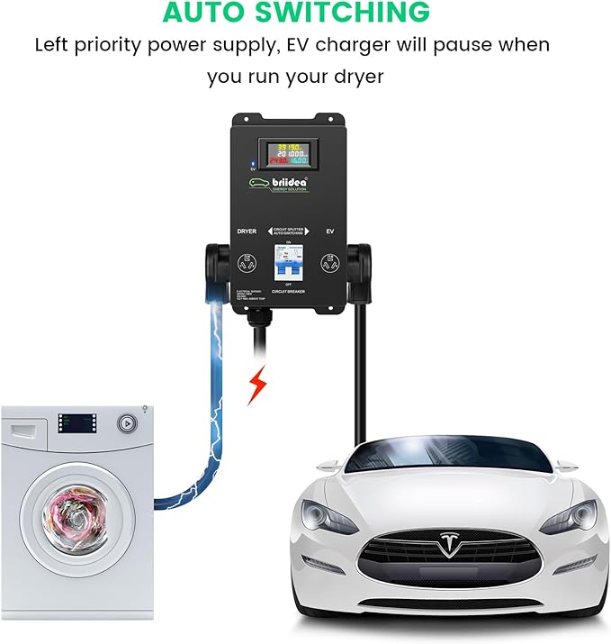 Briidea Automatic Power Switch for Dryer and EV, Fast Charge Your EV, NEMA 10-30