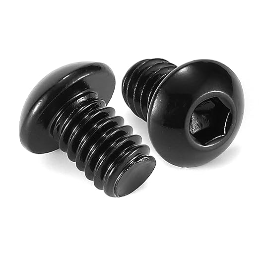 1/4-20 x 3/8" Button Head Socket Cap Bolts Screws, 20Pcs 304 Stainless Steel 18-8, Allen Hex Drive, Black Oxide by SG TZH(with Hex Spanner)