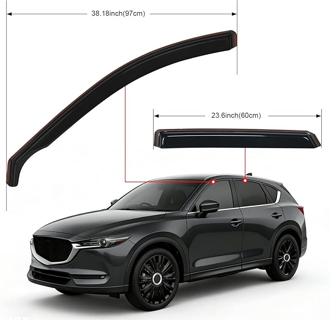 Nilight Window Rain Guards for Mazda CX-5 2017 2018 2019 2020 2021 2022 2023 2024 2025 Window Deflectors, Vent Window Visors-4 Pieces