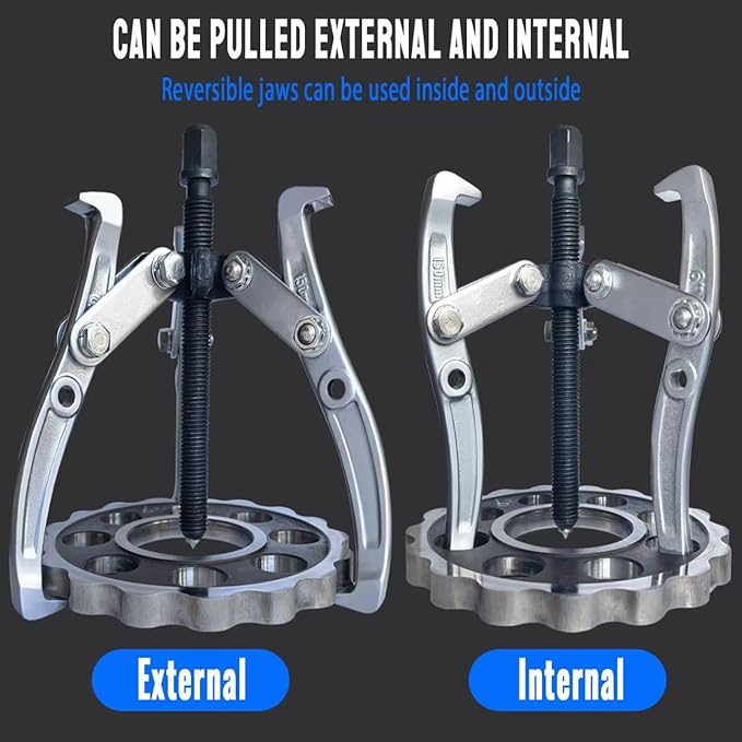 8 in 1 Gear Puller Set, 3" 4" 6" 8" Bearing Pulley Puller Kit, Cr-V Steel 2 Jaw & 3 Jaw Gear Puller with Reversible Jaws, 72Pcs Puller Tool Set, for Bearing Gear Pulley Flywheel Removal