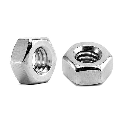 1/4-20 Hex Nuts 50Pcs 304 Stainless Steel 18-8, Full Thread, Hex Drive, Bright Finish by SG TZH