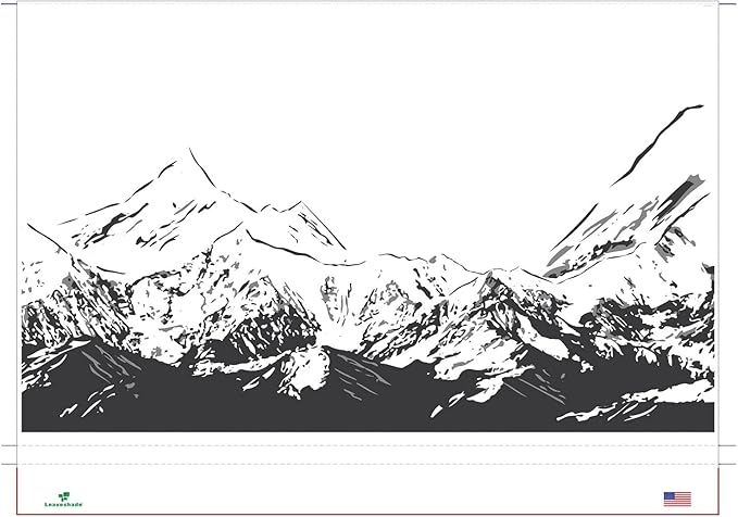 Leaveshade RV Awning Fabric Replacement Camper Trailer Awning Fabric Super Heavy Vinyl Coated Polyester 12'3''(Fit for 13' Awning)-Mountains (Custom Looking)