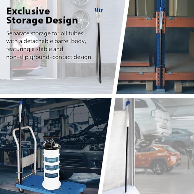 FIRSTINFO A1102USY5 Patented Third Generation 6.5L Taiwan Pneumatic/Manual Oil Vacuum Extractor | Vacuum Safety Valve | 51 Inch Tube | 5 Tubes | Thinnest Tube