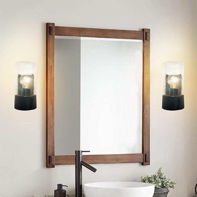 12V LED RV Wall Sconce with Switch(1X E26 Bulb Included), 12Volts RV Interior Light Fixture with Water Glass Shade, RV Bedside Reading Light for RV Boat Motorhome Caravan Trailer