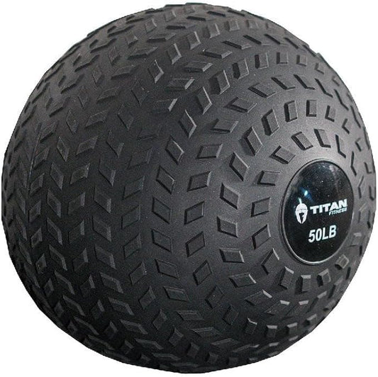 Titan Fitness Rubber Tread Slam Ball, Dead Bounce, Weight Workout - Throw, Catch, Slam, Twist