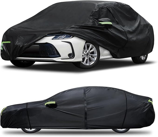 Car Cover Custom Fit for Toyota Corolla 2000-2025,Honda Civic 1991-2025,6 Layers Truck Cover Waterproof All Weather for Automobiles,Outdoor Full Exterior Cover,Rain, Sun, Wind Protection,Black