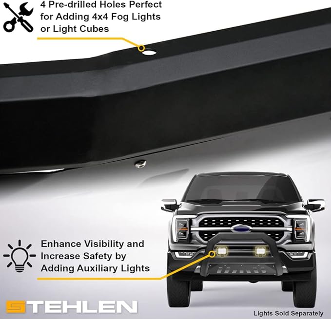 Stehlen 714937183438 Compatible with 2011-2016 Ford F250 / F350 / F450 / F550 Superduty Advance Series Bull Bar - Matte Black