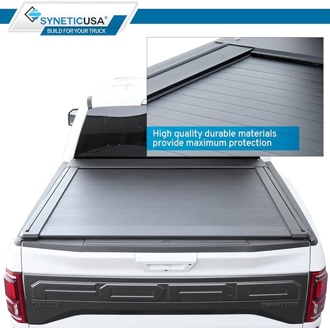 Syneticusa AR Automatic Retract Hard Tonneau Cover with Crossbars Fits 2016-2026 Tacoma 5' Bed Waterproof Off Road Retractable