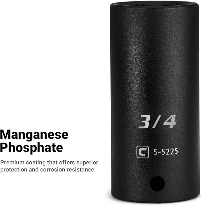 Capri Tools CP53254 9/16-Inch Deep Impact Socket, 3/8-Inch Drive, 6-Point, SAE