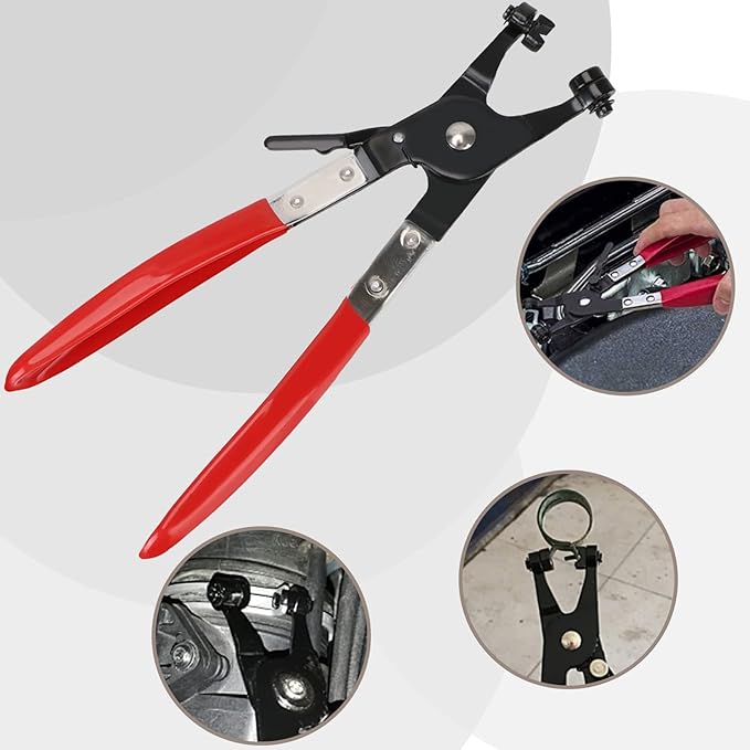 JANNO 4PCS Hose Clamp Pliers Set, Car Fuel Oil Water Hose Clamp Tool, Long Reach Wire Spring Pliers Remover Vice Grip for Automotive Coolant Radiator Heater