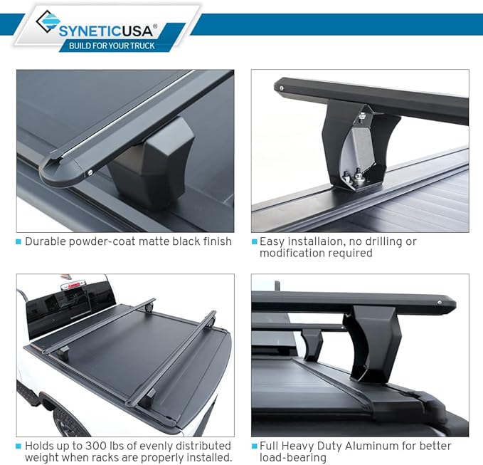Syneticusa AR Automatic Retract Hard Tonneau Cover with Crossbars Fits 2016-2026 Tacoma 5' Bed Waterproof Off Road Retractable