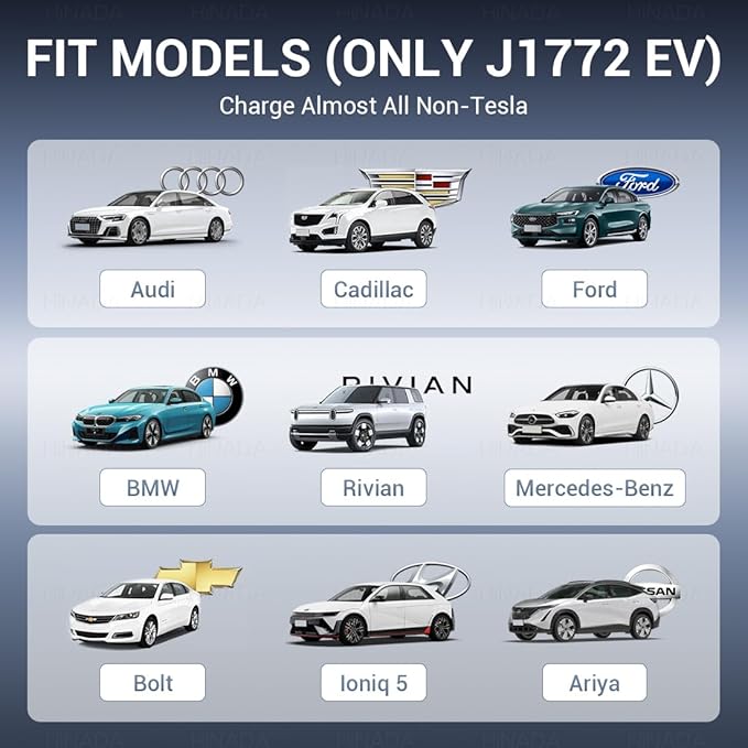 HiNADA Tesla to J1772 EV Charging Adapter, NACS to J1772 Converter, 80A/240V, IP55 Waterproof, Compatible with Tesla Wall Connectors, Destination Chargers, Mobile Chargers