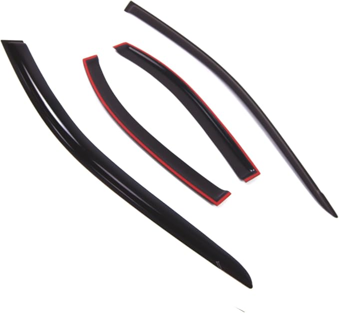 TuningPros Outside Mount Window Vent Visors Rain Guards Compatible with Mazda Mazda6 Sedan 2002-2007 | Side Window Wind Deflectors Rain Shields | Smoke Tinted, 4 Pcs Set, DGWV-306