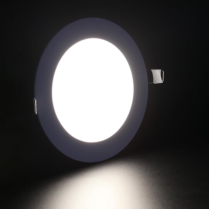 Facon 5Inch 12V LED Puck Light RV Interior Light, Aluminum Slim Recessed Mount Panel Light, 12Volts RV Light Fixture for Van Camper Trailer Motorhome Boat (5Packs, 5 Inch 4000K)