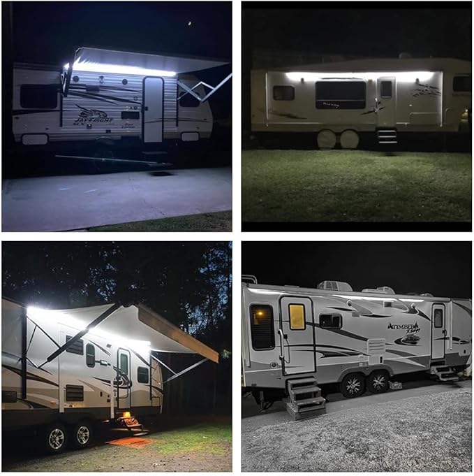 RV Awning Led Lights,12V 13FT Camper Awning Lights for Camper Motorhome Travel Trailer Concession Stands Food Trucks, Waterproof RV Exterior Underglow Light Strip for Party BBQ