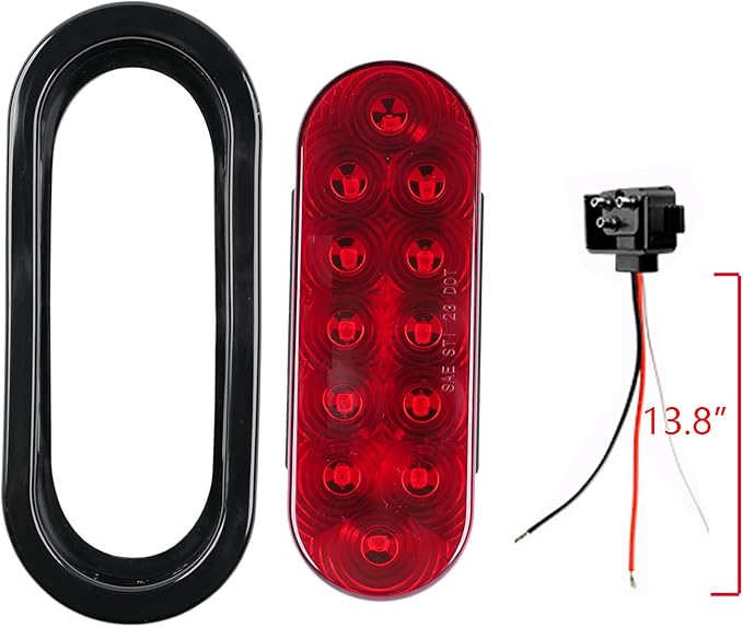 6“ Oval 12V LED Trailer tail lights,12LED Submersible Light for boat utility trailer Truck RV,2 Pack,IP65 Waterproof