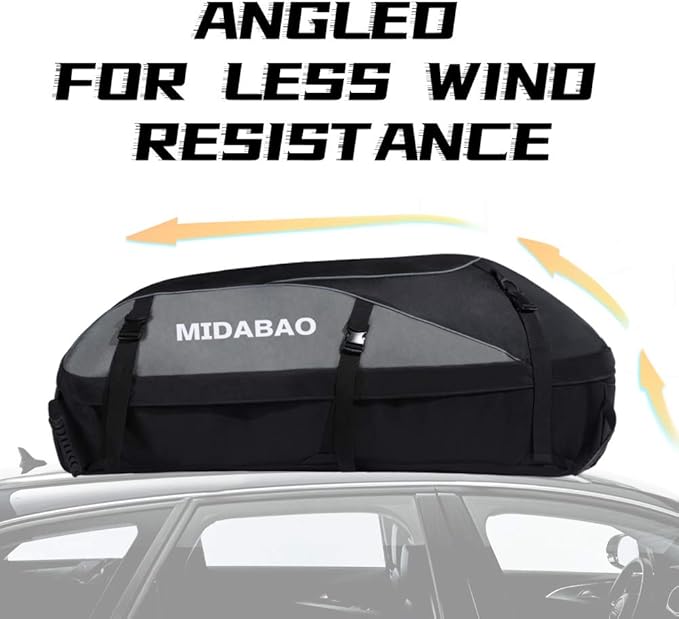 Roof Top Carrying Bags, 25 Cubic Feet Waterproof Rooftop Cargo Carrier + 6 Door Hooks Suitable for All Vehicle with/Without Rack