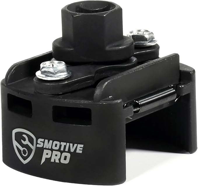 Adjustable Oil Filter Wrench for 60mm-80mm, Universal Oil Filter Removal Tool 1/2'' Drive Cap Style with 2 Durable Non-Slip Serrated Jaws Special Design