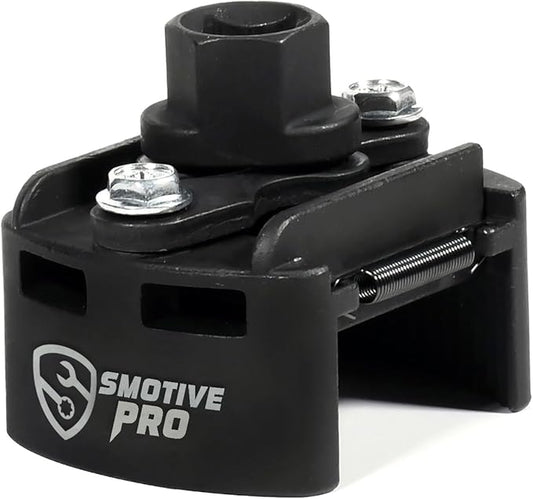 Adjustable Oil Filter Wrench for 60mm-80mm, Universal Oil Filter Removal Tool 1/2'' Drive Cap Style with 2 Durable Non-Slip Serrated Jaws Special Design