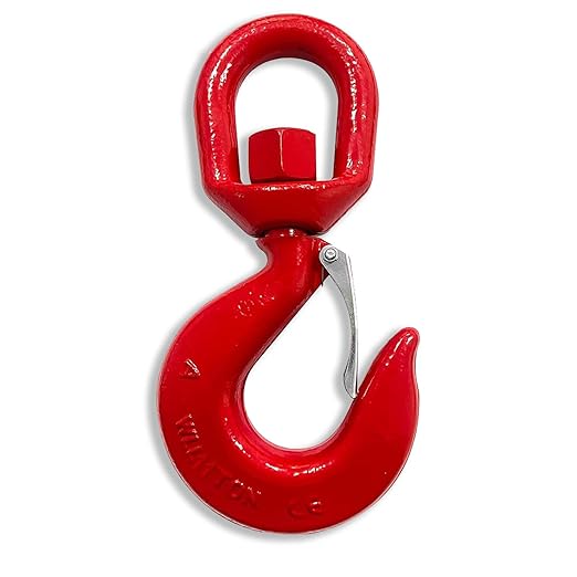 11 Ton Heavy Duty Swivel Hook, 360 Degree Crane Swivel Lifting Hook with Safety Latch, 24250 lbs Rotating Hoist Hooks Swivel Eye Sling Hook, Universal G80 Swivel Chain Hooks for Lifting Chains