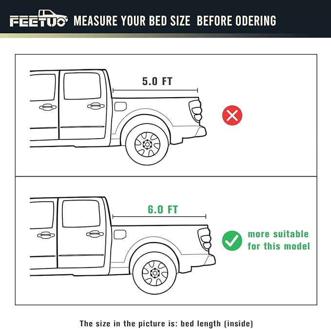 FRP Hard Tri-Fold Tonneau Cover Truck Bed for 2005-2015 Tacoma 6FT/73.5inch |for Models with or Without The Deck Rail System|