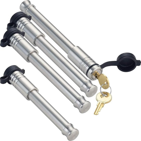 61775 | 4 Pack Mixed 2.5, Keyed Alike, Hitch Locks for B&W 2" & 2.5" Tow and Stow 10K LB & 18K LB - Includes Receiver Lock for 2.0" Or 2.5" Receiver