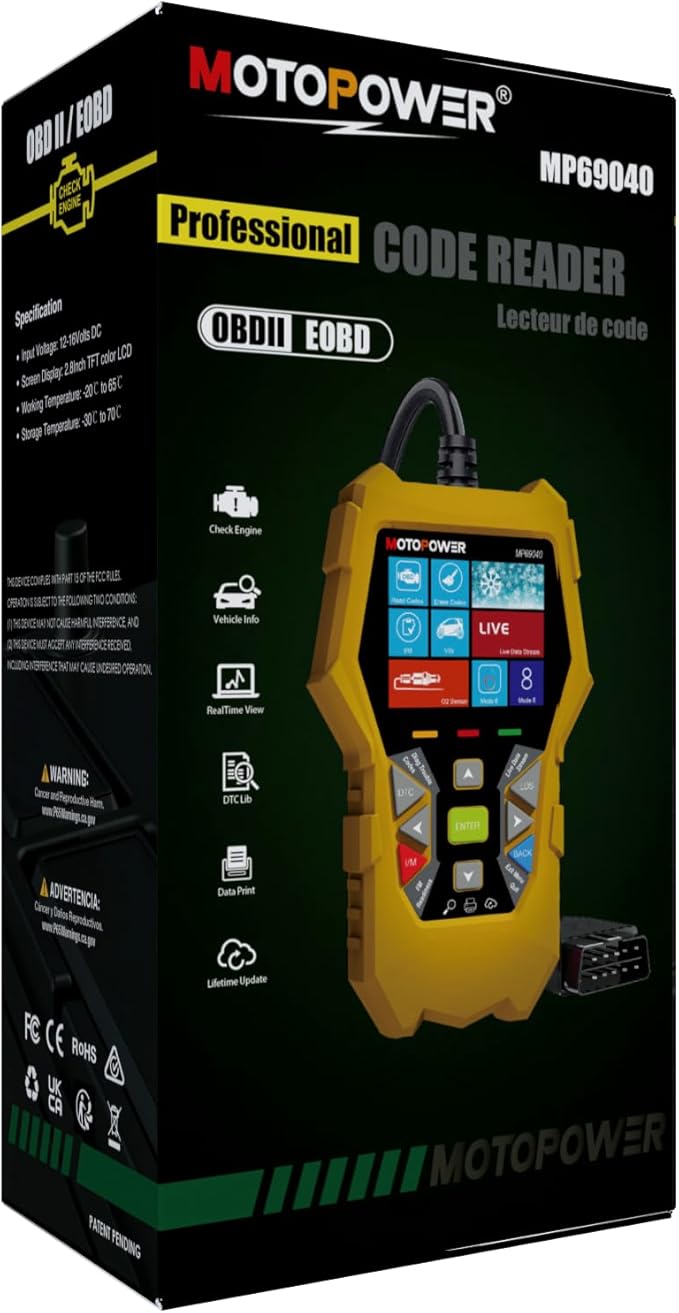 MOTOPOWER MP69040 Car OBD2 Scanner Code Reader Engine Fault Code Reader Scanner CAN Diagnostic Scan Tool for All OBD II Protocol Cars