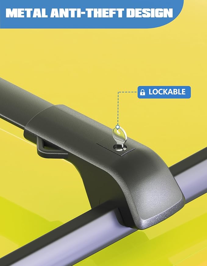 FengYu 300lb Lockable Roof Rack Cross Bars Compatible with 2022-2026 KIA Carnival & Carnival Hybrid, Heavy Duty Aluminum Roof Rails Crossbars Cargo Bars Canoe Rooftop Black Carrier Luggage.