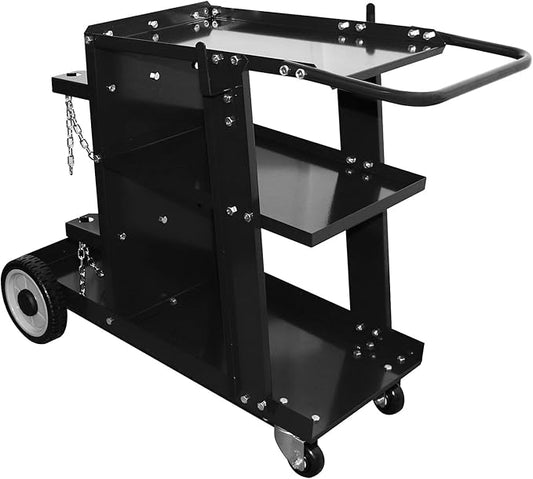 Weldpro Welding Cart for MIG Welder TIG Welder and Plasma Cutter, 3-Tier Heavy Duty welder Cart with 400Lbs Static Weight Capacity, 360° Rolling Welding Trolley with Swivel Wheels