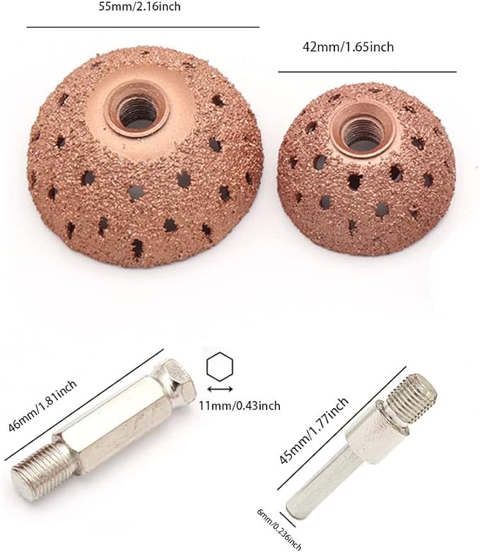 Tire Repair Patch Tools Tire Buffing Wheels 42 mm 55 mm Tungsten Steel Buffing Wheel with Tire Patch Roller Scraping Cutter for Car Tire Grinding Polishing Accessories Kit