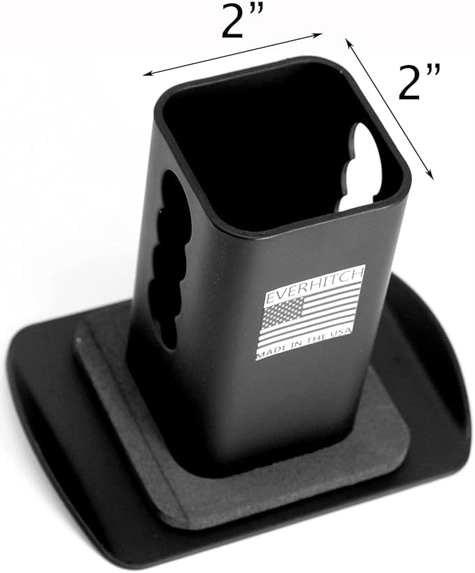 eVerHITCH USA Flag Metal Trailer Hitch Cover Plug (Fits 2" Receivers, Black & Chrome)