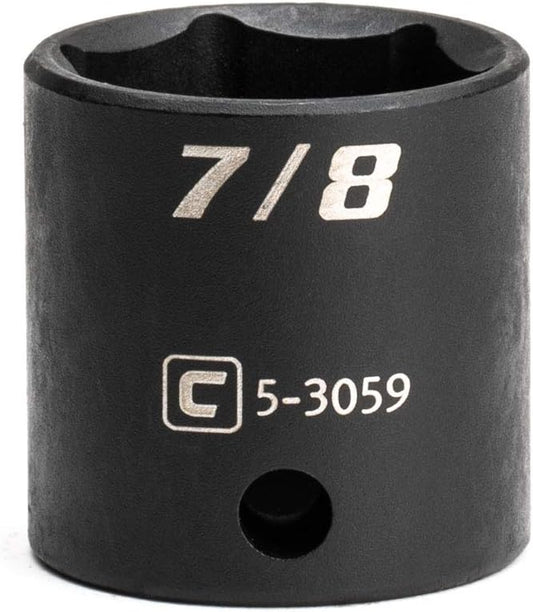 Capri Tools Shallow Impact Socket, 3/8-Inch Drive, 6-Point, SAE (7/8-Inch)