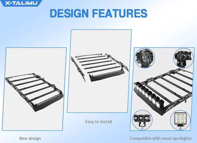 Heavy Duty Roof Rack Compatible with 2024 Toyota Tacoma (4th Gen) Double Cab 4 Doors, No Drilling Installation