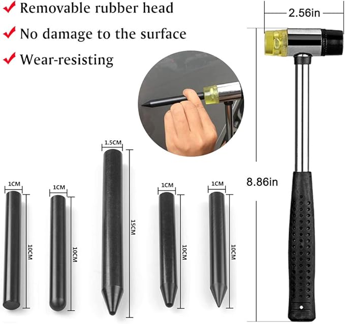 Auto Body Dent Repair Kit, Car Dent Puller with Golden Dent Puller for Auto Body Dent Removal, Minor Dent and Deep Dent Removal