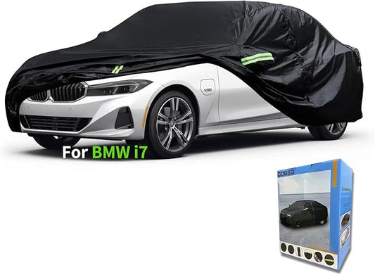 Custom-Fit for BMW Car Cover, Automobiles All Weather Waterproof, Car Cover All Weather Snowproof UV Protection Windproof Outdoor Full car Cover (for BMW i7)